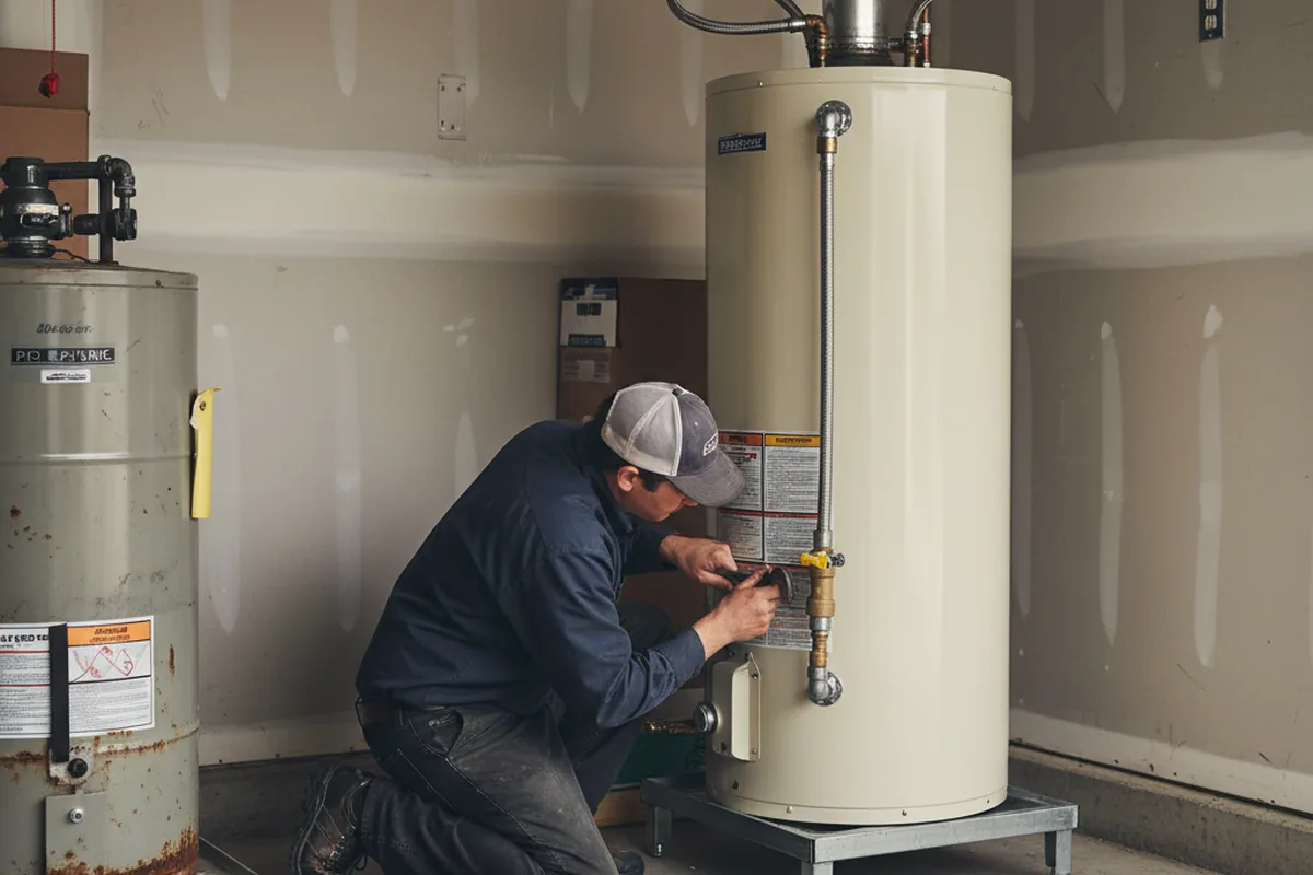 Water heater and shutoff valve replacement in Grover