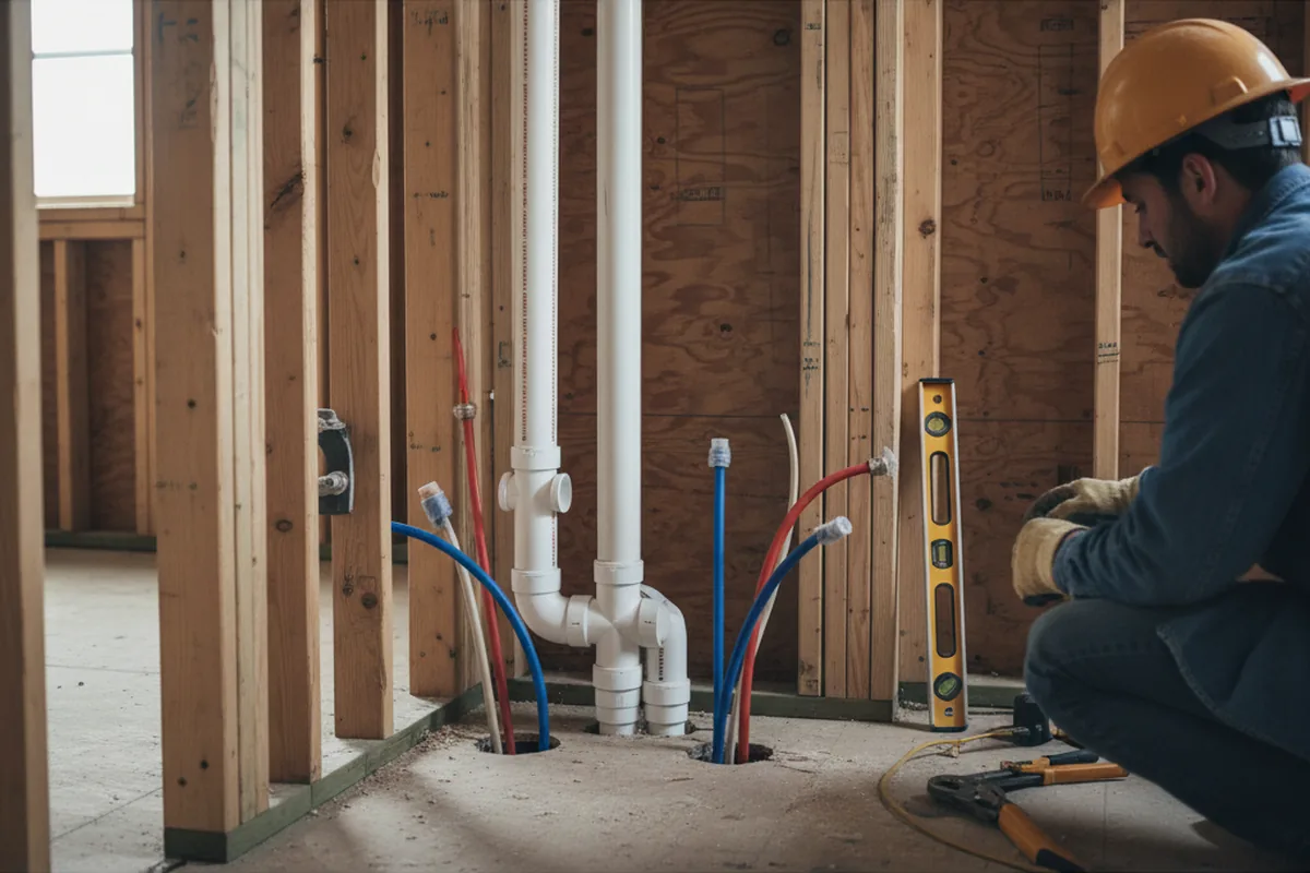 Drain and supply rough-in during Garbage Disposal Repair in Grover